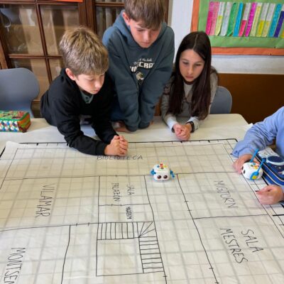 Utilitzem Beebots per orientar-nos en els espais de l'escola